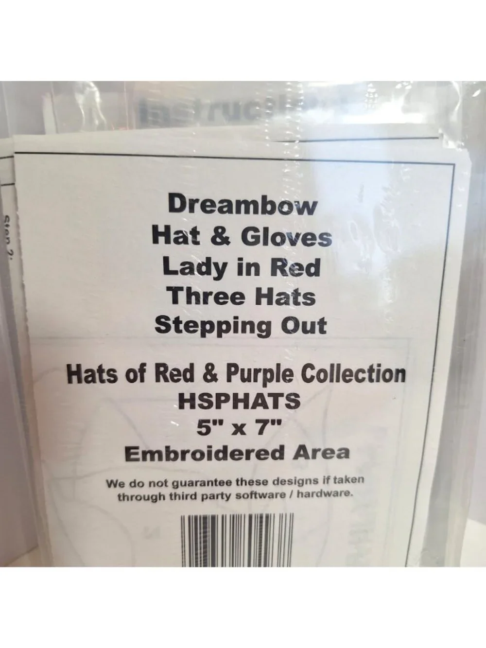 EasyStitch Applique Hats Of Red & Purple Collection Sew Disk 5x7 Embroidered Set